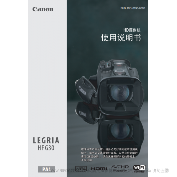 佳能 Canon HF系列 LEGRIA HF G30 使用說明書  說明書下載 使用手冊 pdf 免費(fèi) 操作指南 如何使用 快速上手 