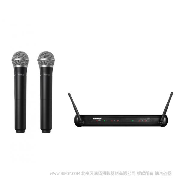 Shure 舒爾 SVX288/PG58 雙人聲無線系統(tǒng) 一拖二 包括SVX88雙通道分集接收機,2個帶PG58話筒頭的手持發(fā)射機。