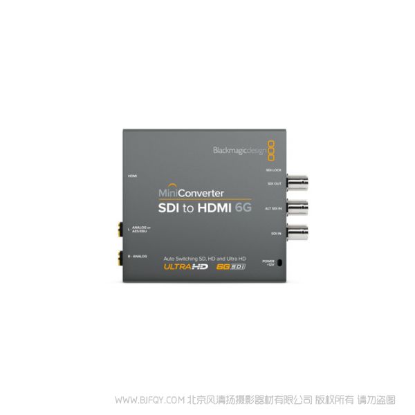 BMD Mini Converter SDI to HDMI 6G SD、HD、3G A級或B級以及6G-SDI視頻源,轉(zhuǎn)換成SD、HD和Ultra HD視頻格式的HDMI視頻